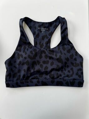 ALLFENIX Leopard Print Sports Bra Blue Black Size Large Like New